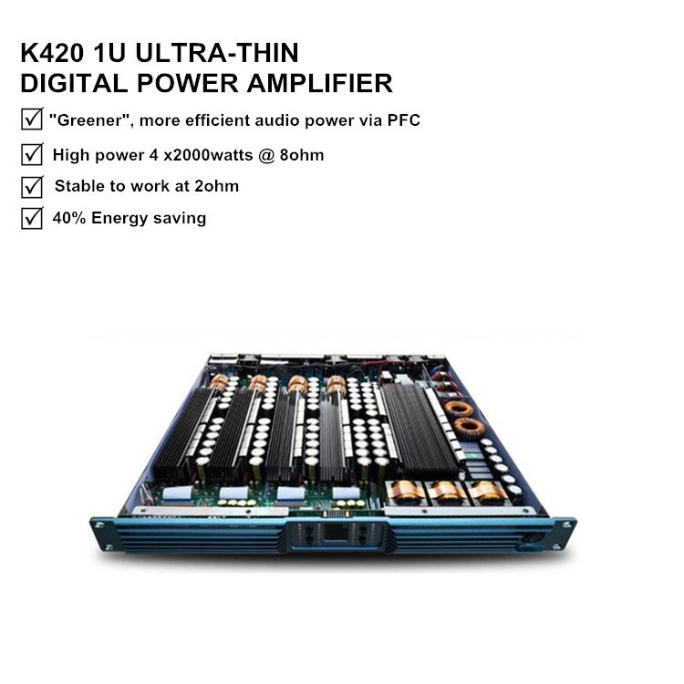 K420 MORIN High Power 2000W x 4 Channel Class D Professional Audio Power Amplifiers