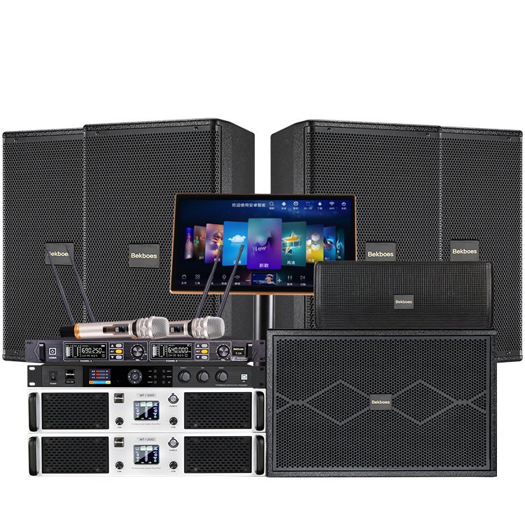 Bekboes home karaoke KTV Professional Audio Double 15 Inch DJ Sound Box sound system complete set