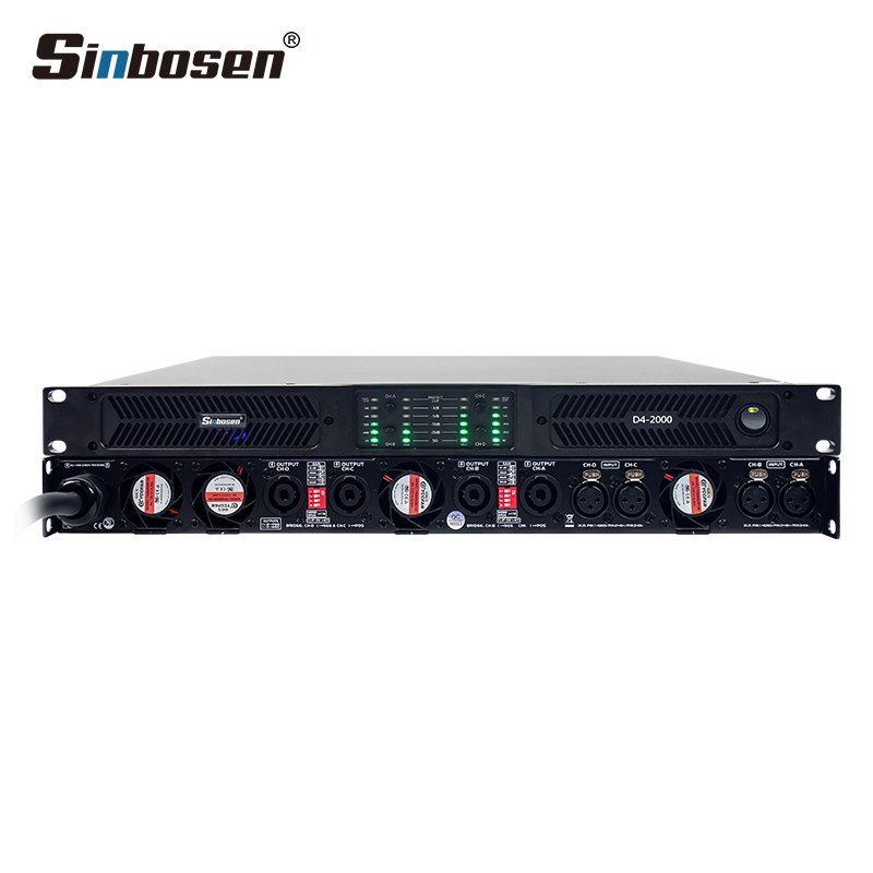 D4-2000 class d 1u digital profesional power amplifier 4ch 2000w sound equipment
