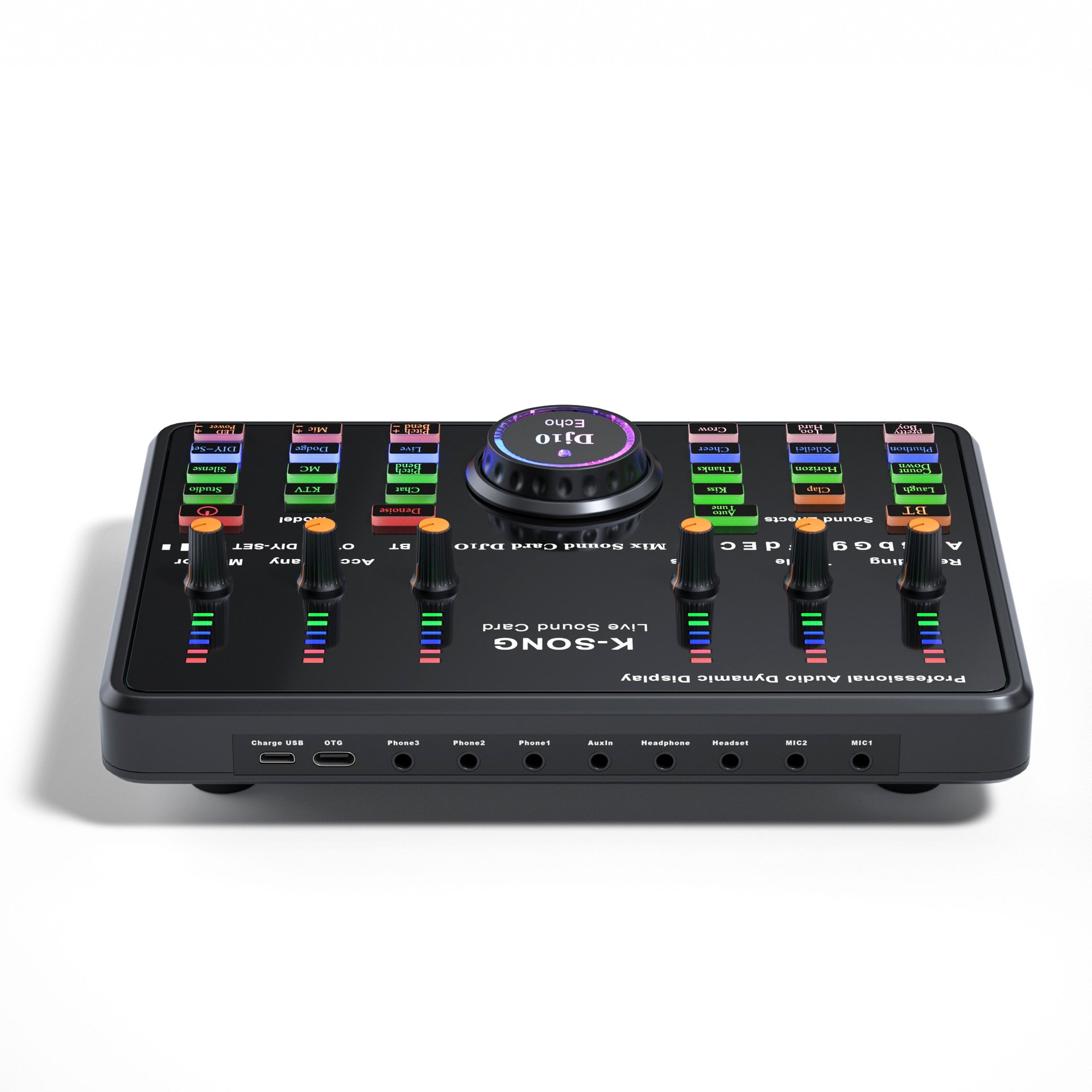 Podcast soundboard DJ10 External audio sound card mixer usb bluetooth recording karaoke studio portable digital sound cards