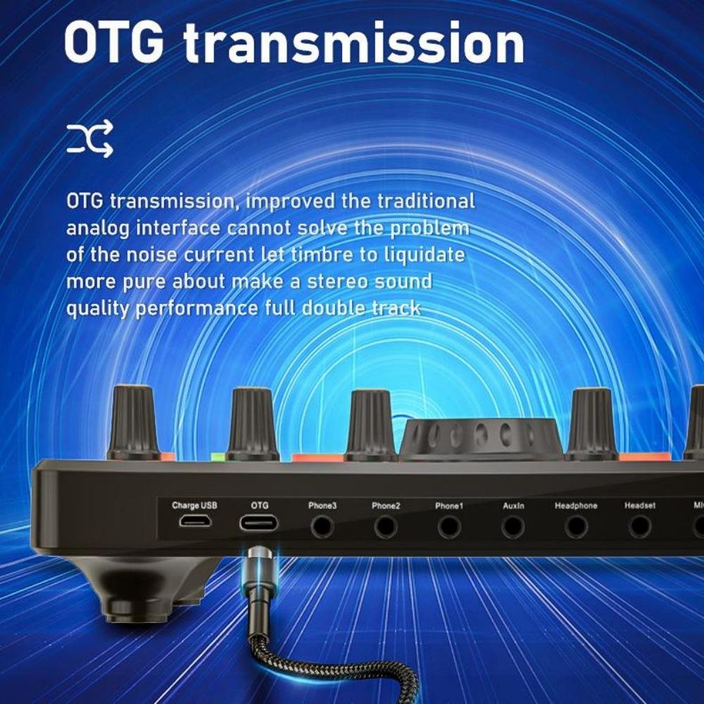 Podcast soundboard DJ10 External audio sound card mixer usb bluetooth recording karaoke studio portable digital sound cards