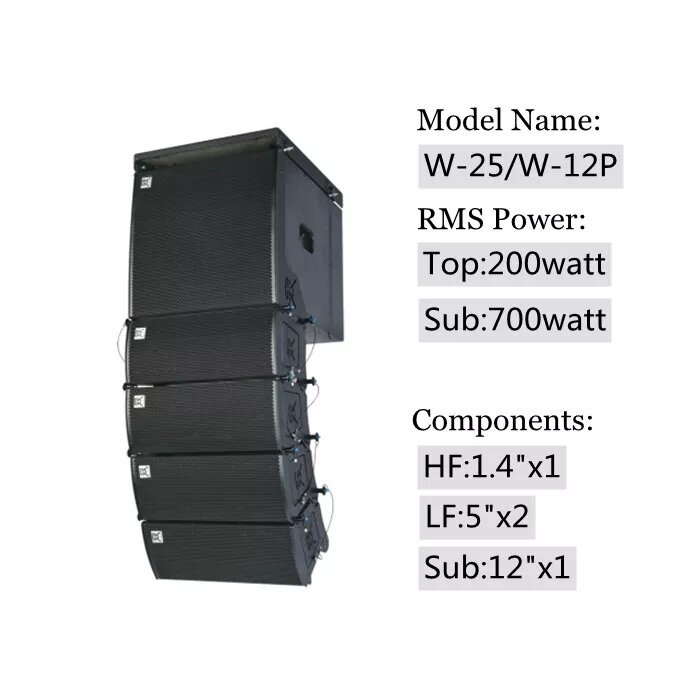 Mini Two-way Line Array with 12 Inch Subwoofer for Outdoor