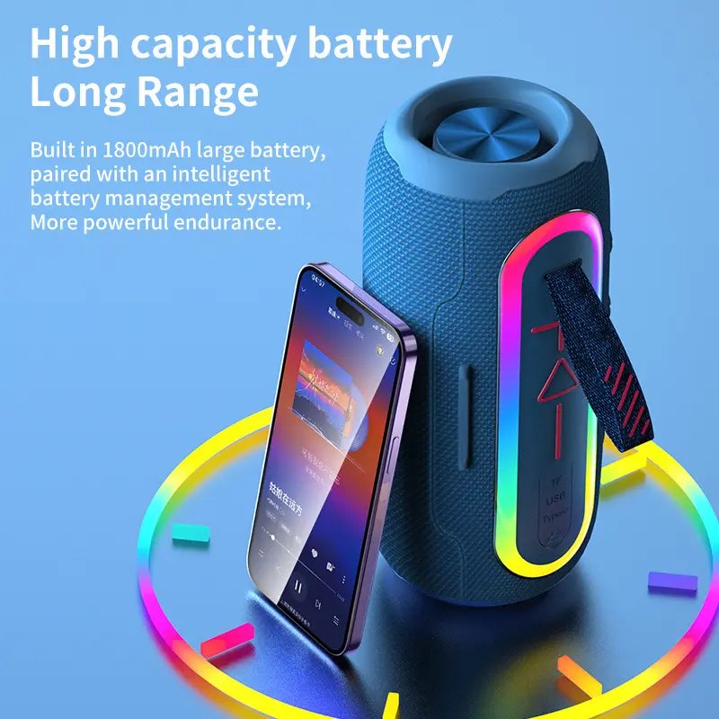FLIP6 MAX Outdoor Portable Wireless Speaker Supports Spotify Music & RGB LED Lighting 15W Output Power Factory Price Subwoofer