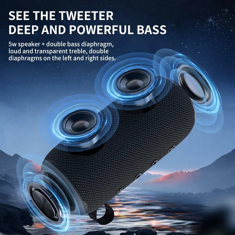 FLIP6 MAX Outdoor Portable Wireless Speaker Supports Spotify Music & RGB LED Lighting 15W Output Power Factory Price Subwoofer
