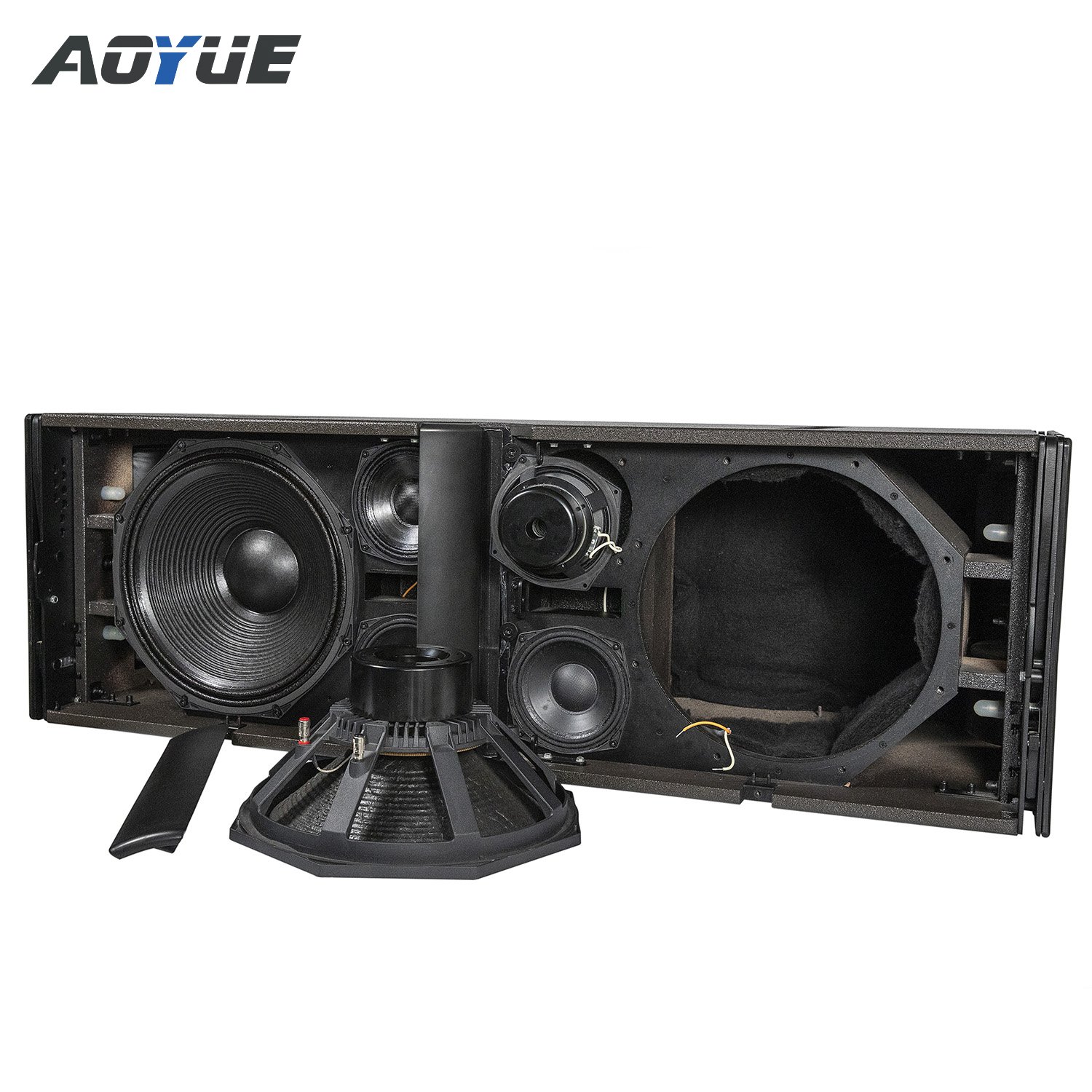 Sound system 3 way dual 15 inches line array speakers passive