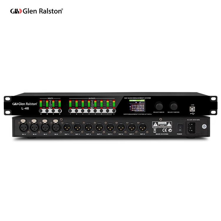Glen Ralston 2 input 4 output mixer equalizer professional sound system Digital Audio processor