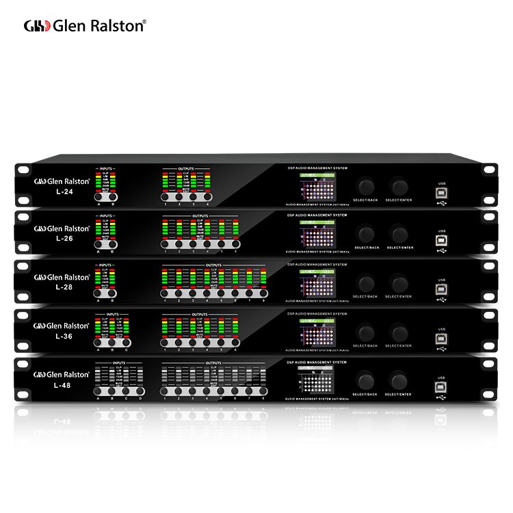 Glen Ralston 2 input 4 output mixer equalizer professional sound system Digital Audio processor