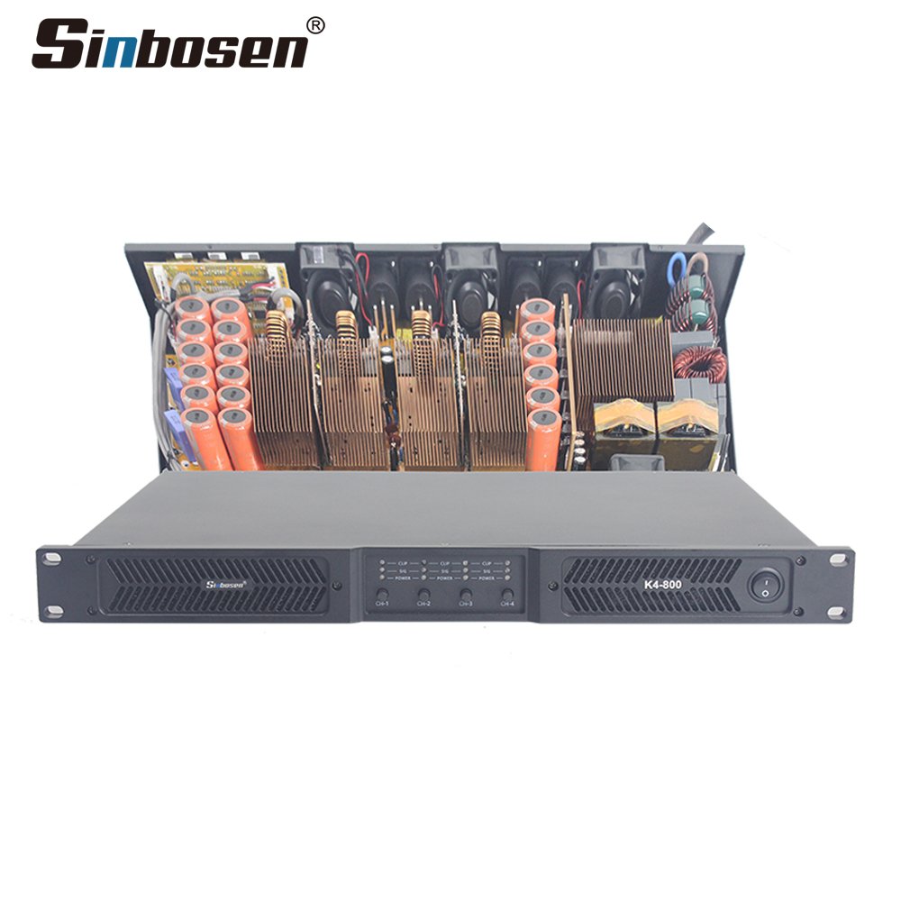 karaoke 800w 1u class d 4 channel dj K4-800 amplifier board professional
