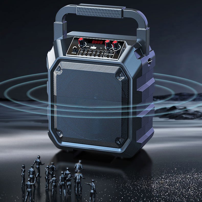 Portable Karaoke Machine Blue Tooth Stereo Mini Fm Radio Speaker Player Microphone Professional Audio Sound System