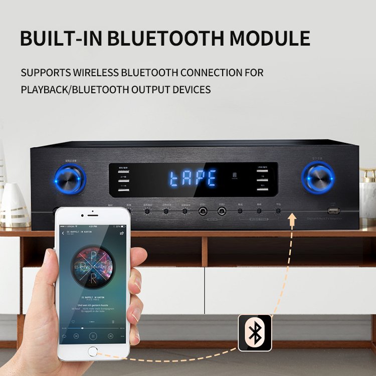Professional Cheap Power China 750w Amplifier Audio High Quality Wireless Sound Equipment DSP Karaoke Amplifier for Home Theater