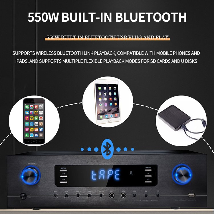 Professional Cheap Power China 750w Amplifier Audio High Quality Wireless Sound Equipment DSP Karaoke Amplifier for Home Theater