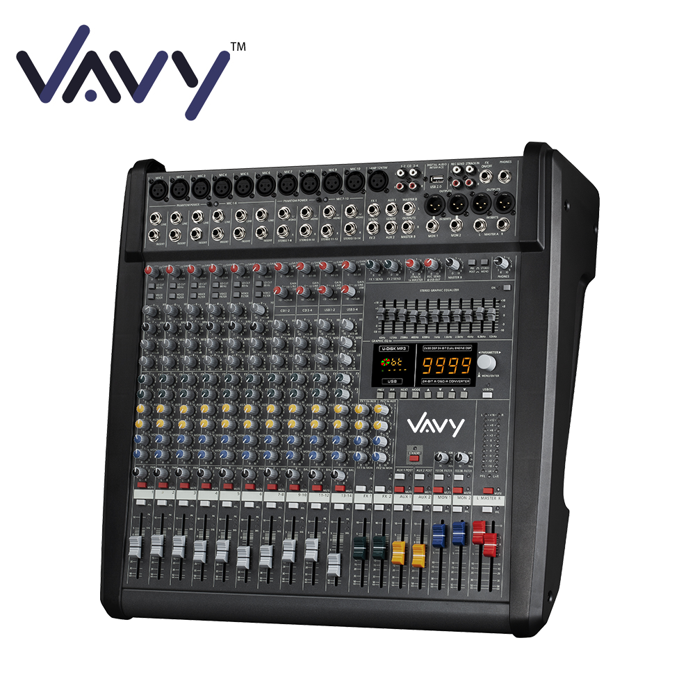 Professional 14 channels digital mixing console mixer amplifier audio sound equipment