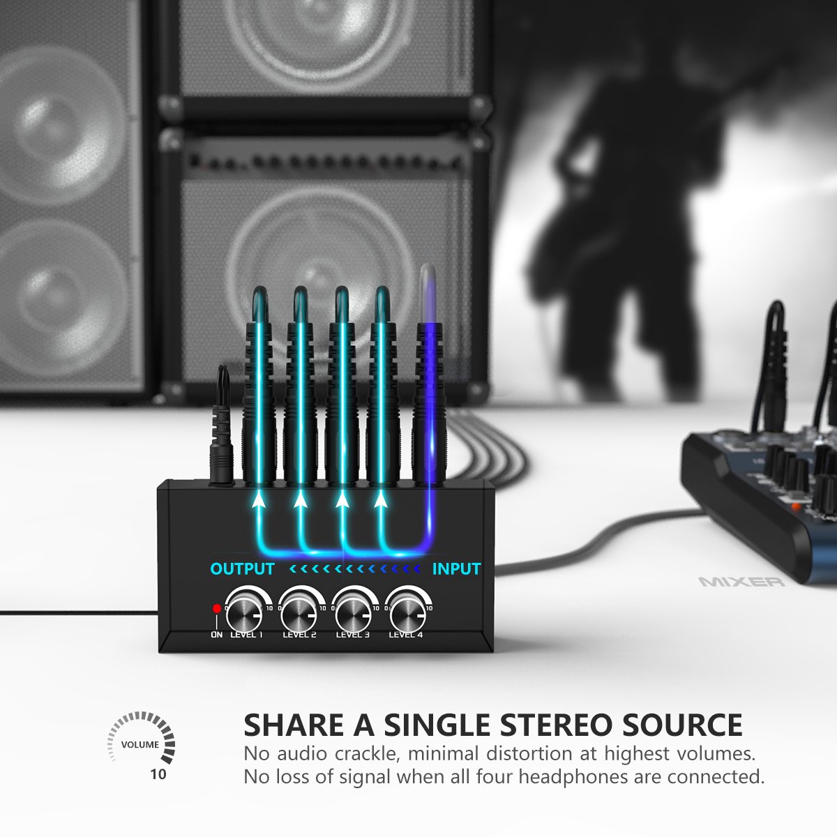 Fifine N6 Portable Professional DJ Hifi 4 Channel Audio Amplifier Board Stereo Amplificador Mixer Sound Guitar Amplifiers