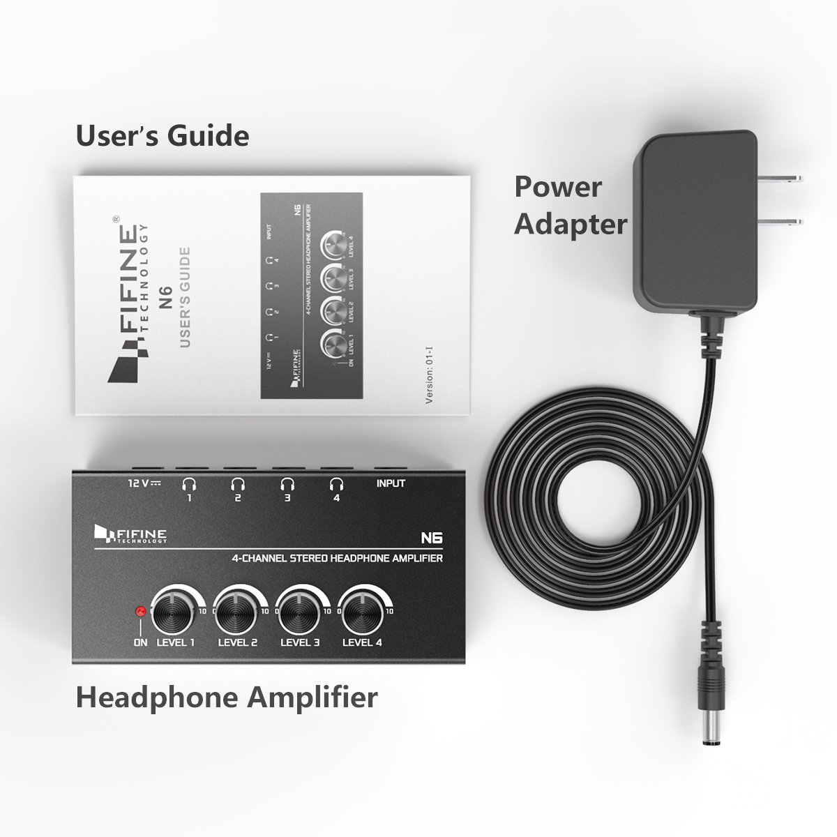 Fifine N6 Portable Professional DJ Hifi 4 Channel Audio Amplifier Board Stereo Amplificador Mixer Sound Guitar Amplifiers