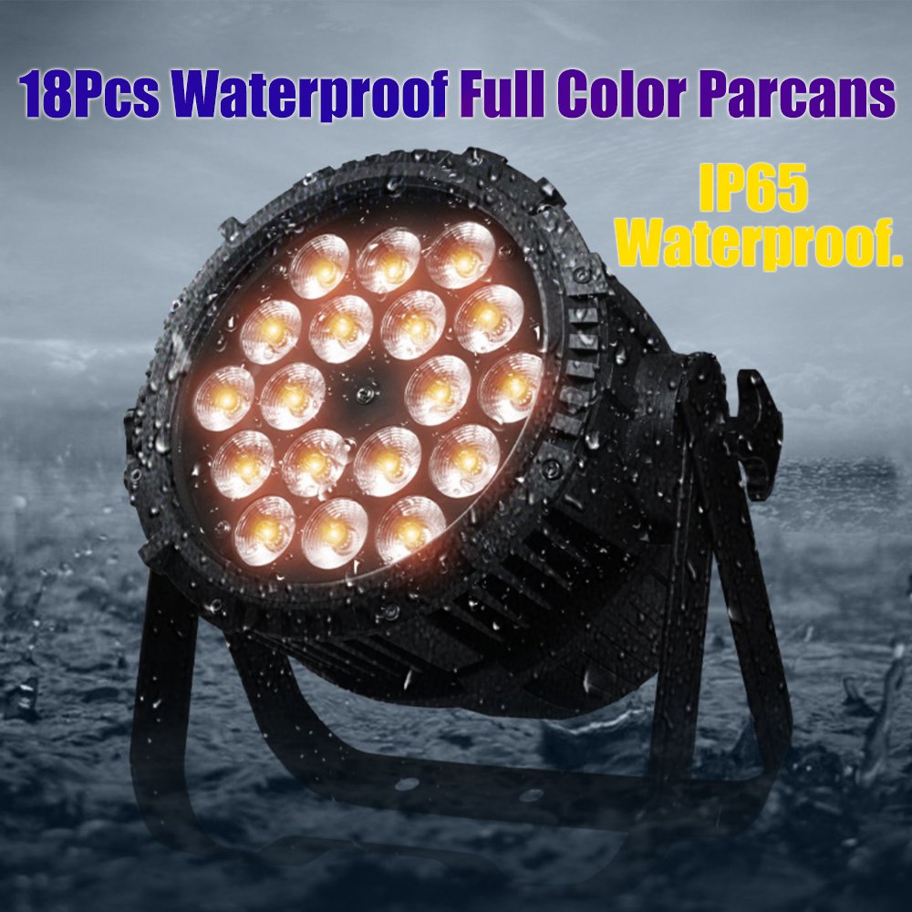 Waterproof Led Par Light 18X10W RGBW 4 IN 1 Coloring Led Parcans DMX 512 Control In Rain Hand In Hand Stage Outdoor Party