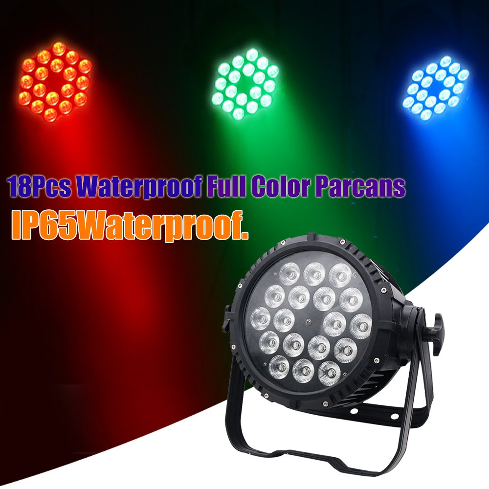 Waterproof Led Par Light 18X10W RGBW 4 IN 1 Coloring Led Parcans DMX 512 Control In Rain Hand In Hand Stage Outdoor Party