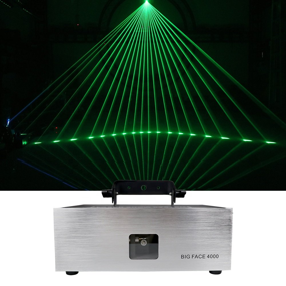 Big Face 4W RGB 3 IN 1 Full Color Laser Light High Bright Scan Line Beam Stage Lighting Projector Cartoon DJ Club Disco Lamp