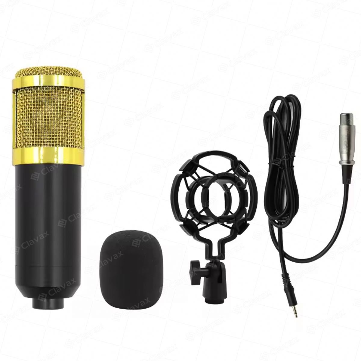 Clavax CLCM-BM800 Hot Sale Condenser Microphone V8 Sound Card Set With Suspension Bracket For Podcast Live Streaming