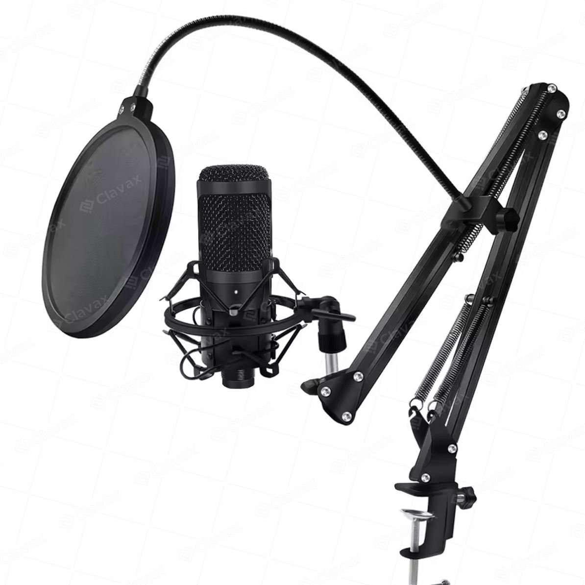 Clavax CLCM-BM800 Hot Sale Condenser Microphone V8 Sound Card Set With Suspension Bracket For Podcast Live Streaming