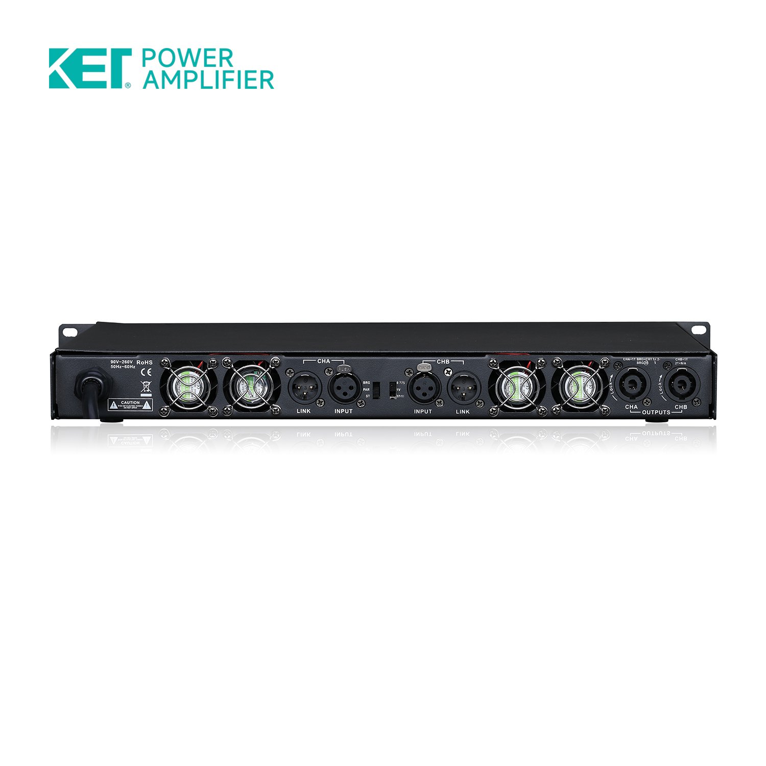 KET DP220 1U digital amplifier 2000W*2 professional high power for 18 inch subwoofer audio sound equipment