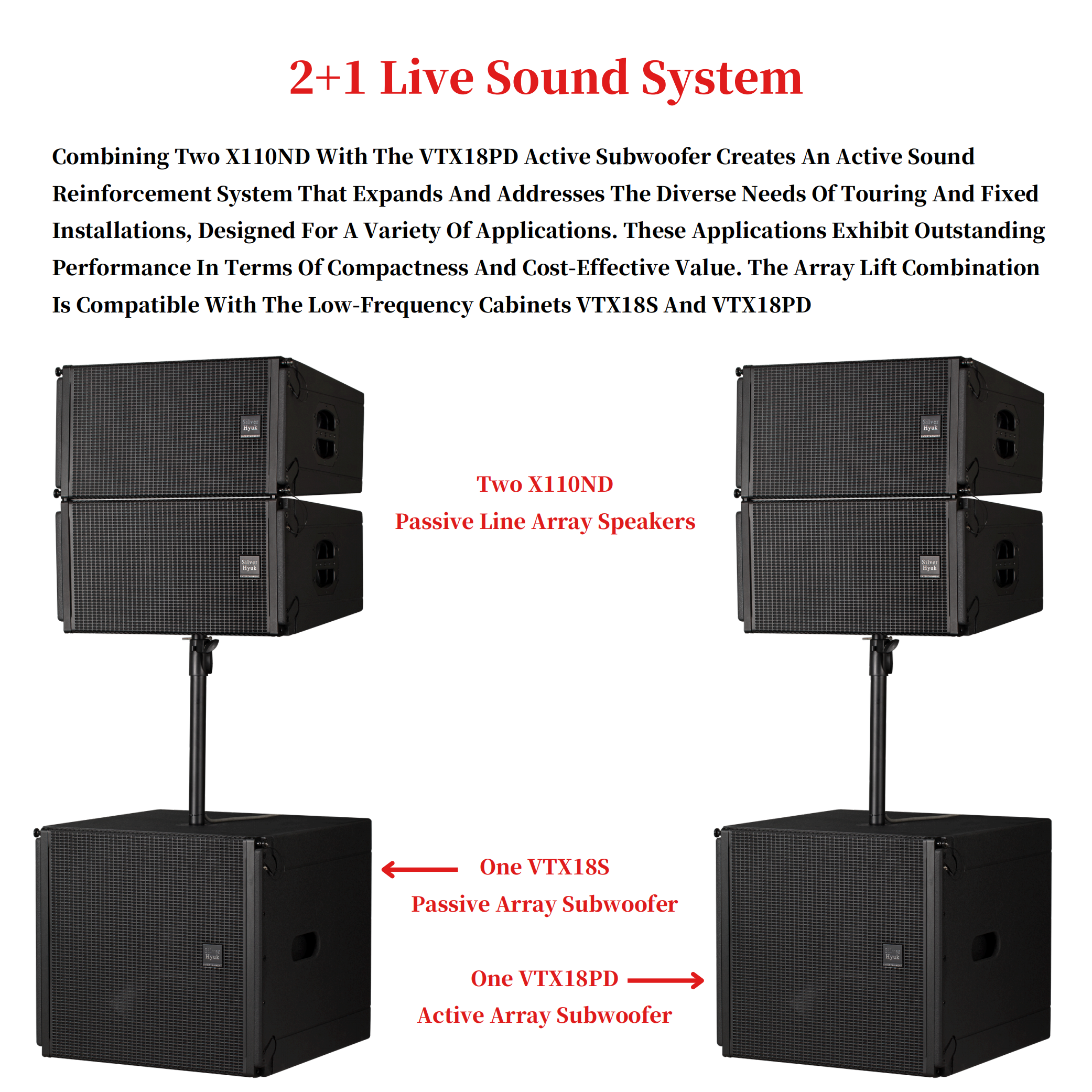 Pro Audio Passive 10 Inch Two-Way Line Array Speakers 350W Line Array Sound System