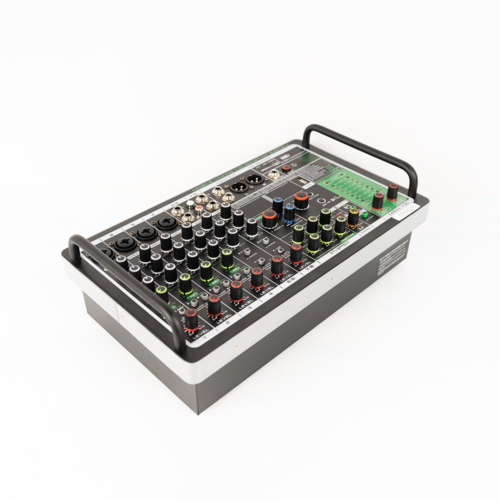 Professional Music Equipment Sound System Portable 18000 mAh Battery Powered 8 Channel 99 DSP DJ Mini Sound System and Mixer