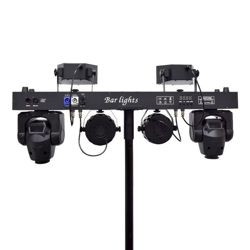 Professional Portable DJ Equipment 6x5W RGBW 4in1 LED Par Bar Stage Lighting 2pcs Gig Bar Kit with Stand&Bag Disco DJ Lighting