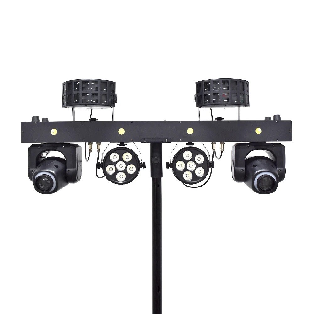 Professional Portable DJ Equipment 6x5W RGBW 4in1 LED Par Bar Stage Lighting 2pcs Gig Bar Kit with Stand&Bag Disco DJ Lighting