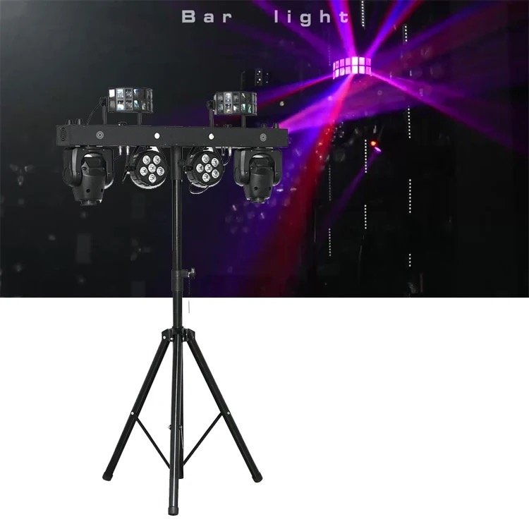 Professional Portable DJ Equipment 6x5W RGBW 4in1 LED Par Bar Stage Lighting 2pcs Gig Bar Kit with Stand&Bag Disco DJ Lighting