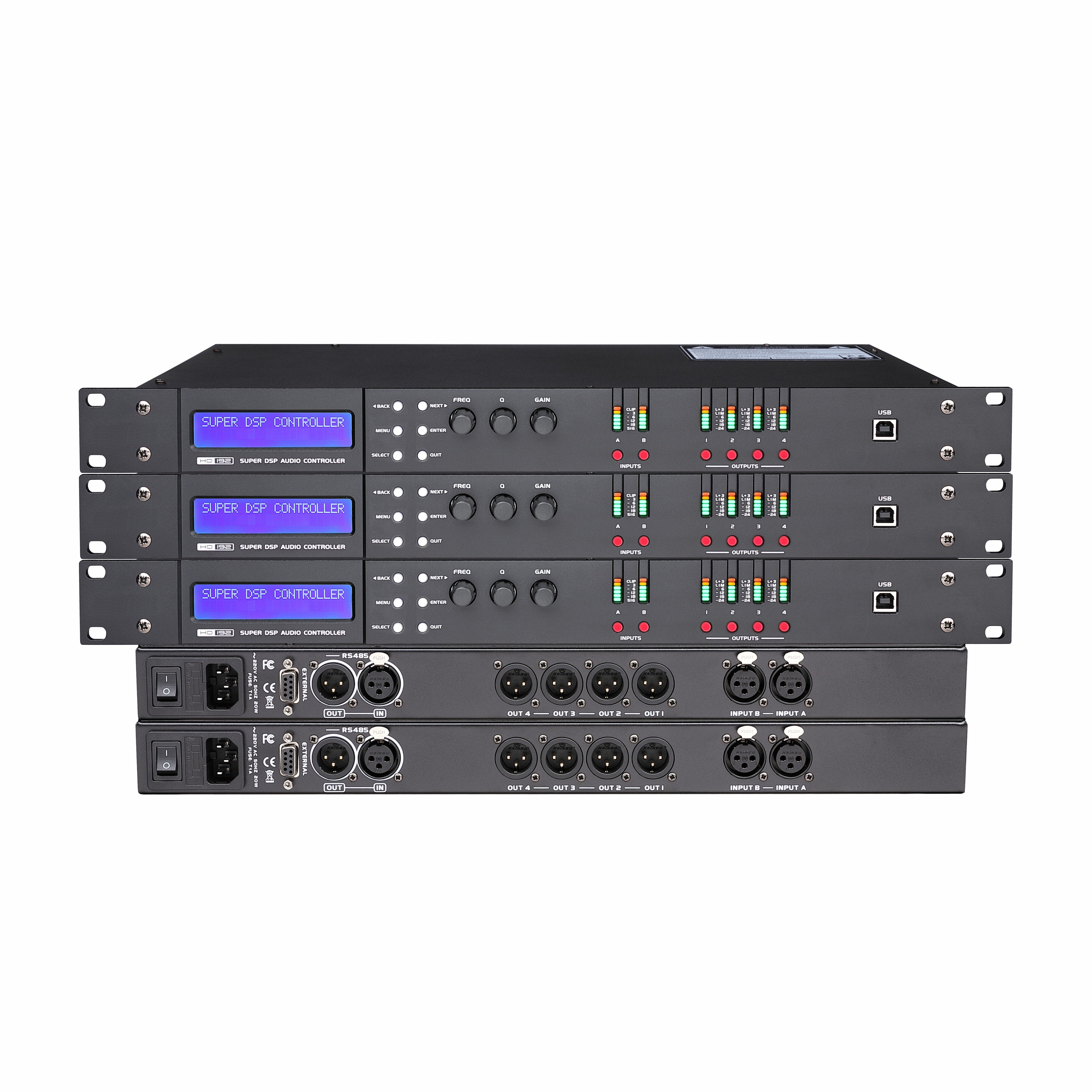 Digital Audio Processor 2 Input 4 Output Professional Sound System Multifuncter Audio Processor