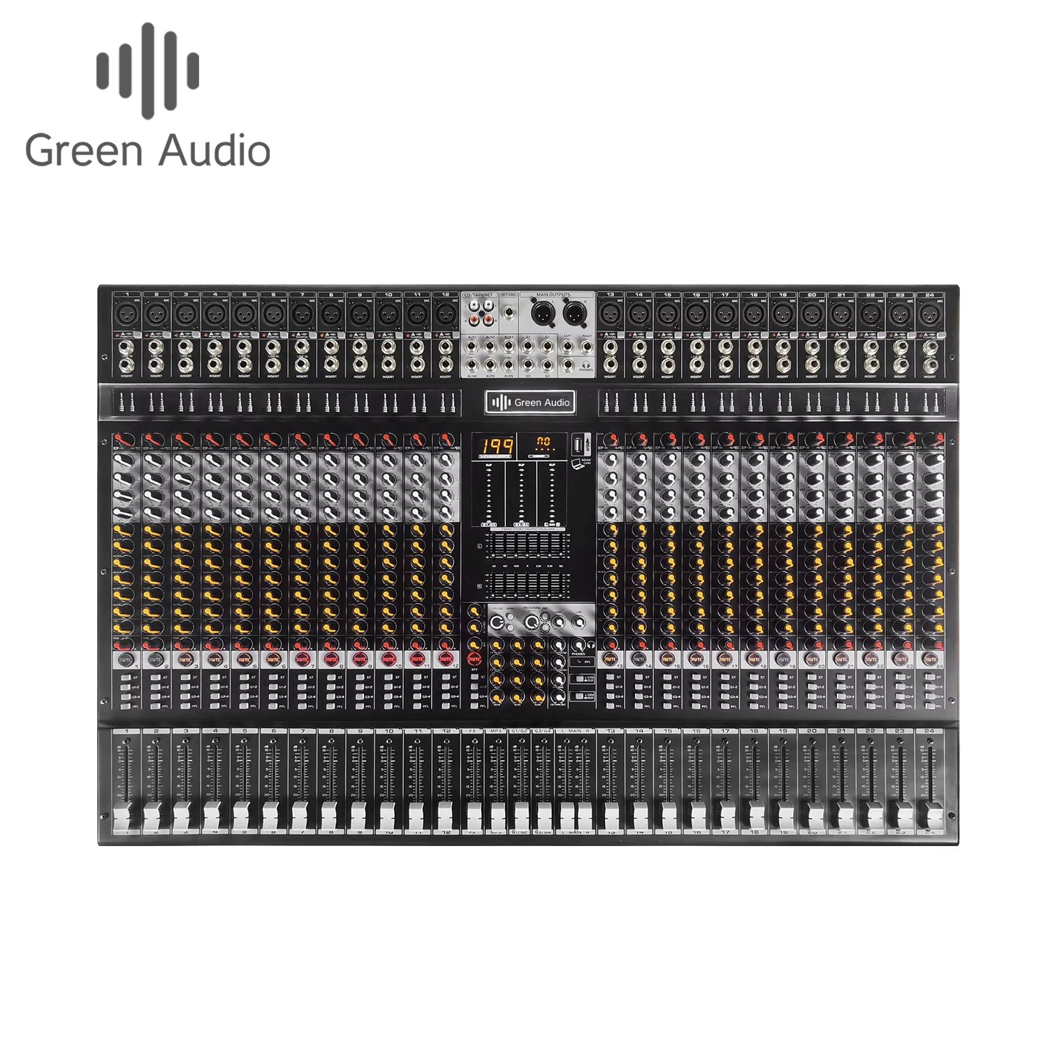 GAX-XM24 Green Audio Professional 24-channels USB Audio Mixer with AUX Recording Stage DJ Audio Console Mixer