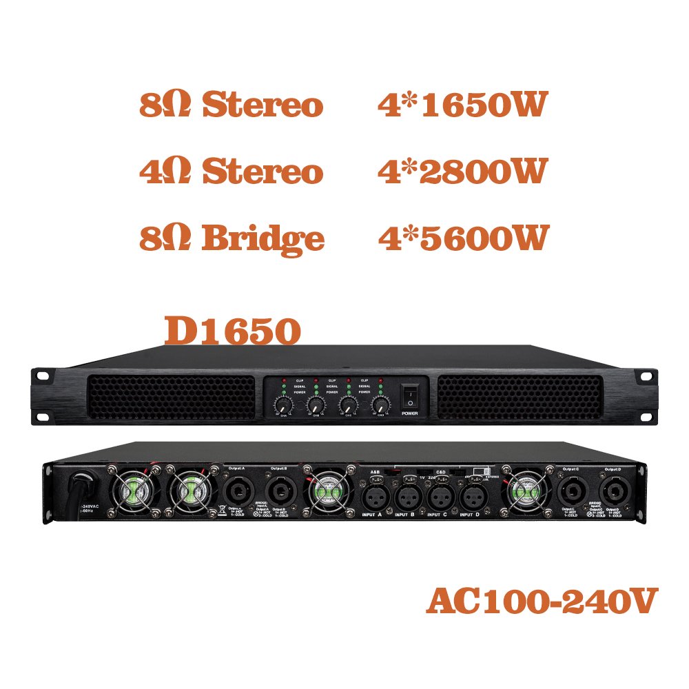 Class D Amplifier Digital Audio Power Amplifier 4 Channels DJ Audio Sound Equipment Power Amplifier Professional Sound System