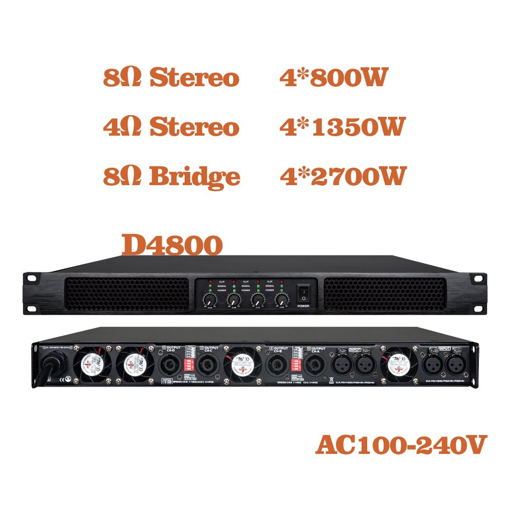 Class D Amplifier Digital Audio Power Amplifier 4 Channels DJ Audio Sound Equipment Power Amplifier Professional Sound System