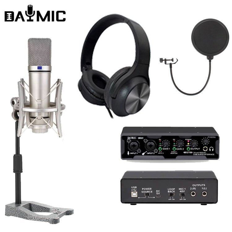 Recording set Microphone Headphones sound card home Studio singing Broadcast Equipment Kit For home Studio Use