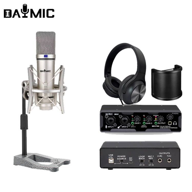 Recording set Microphone Headphones sound card home Studio singing Broadcast Equipment Kit For home Studio Use