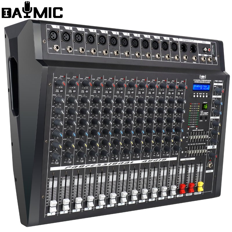 PMX 8 12 16 channel mixing console MP3 Professional Sound System Equipment power Audio Mixer DJ and Audio DSP for Concert