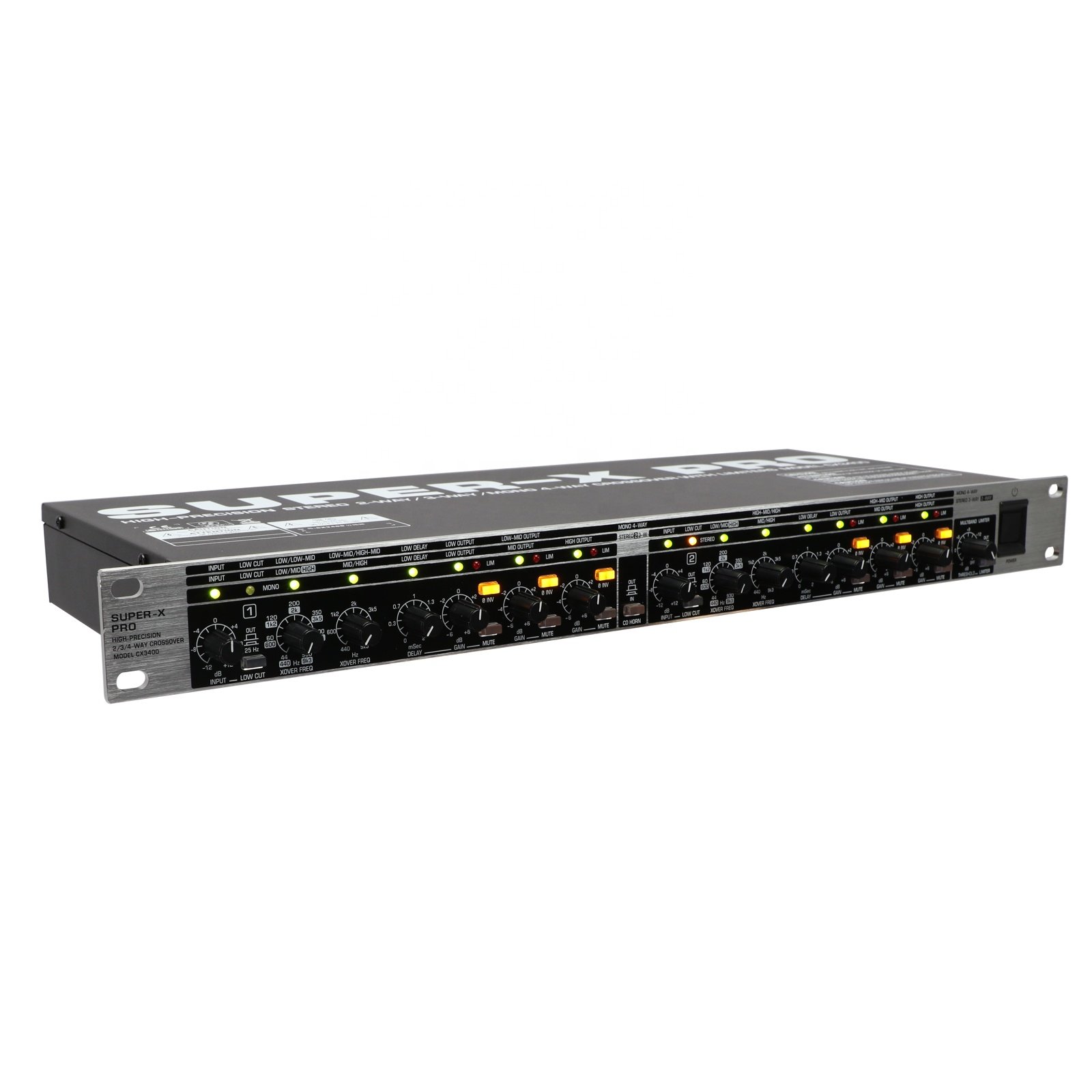 CX3400 High-Precision Stereo 2-Way/3-Way Mono 4-Way Audio Crossover with Limiters Sound Equipment For Stage Equipment System