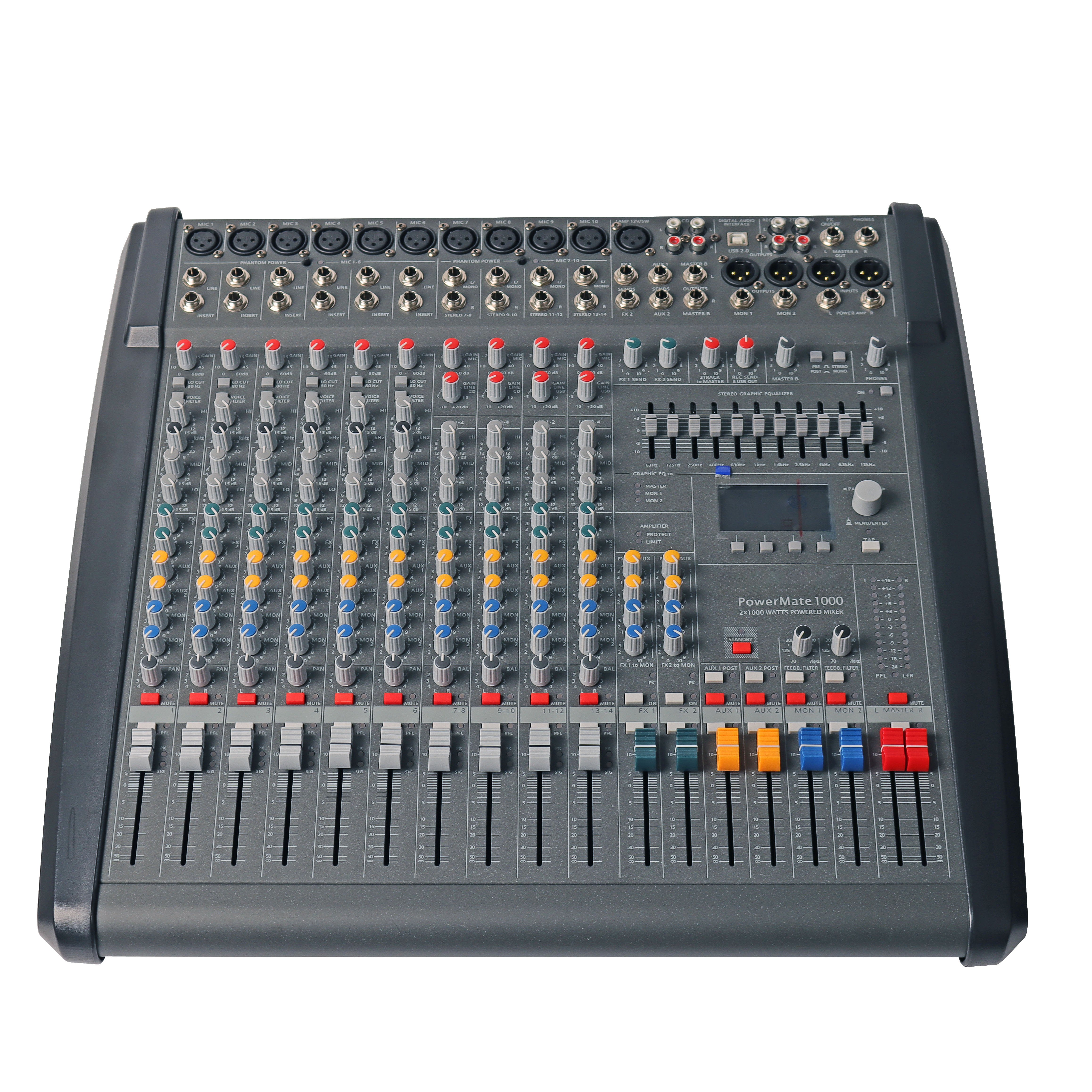 High quality 1:1pm 1000-3 PM1000-3 audio studio power Mixer 14 channels sound system mixer