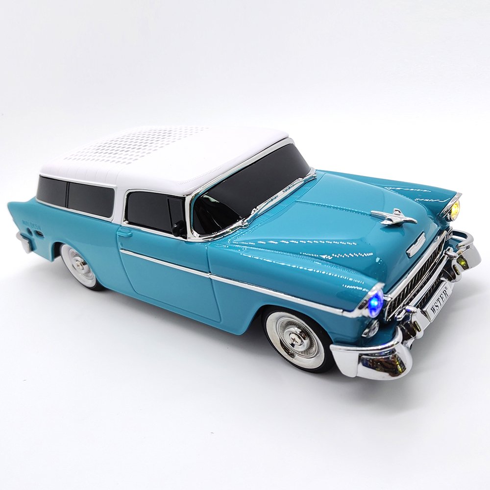 WS-1955 Vintage Car model stereo Sound Wireless Blue-tooth Speaker Active Woofer Hifi Music BT LED Light Gift Car Model Speaker