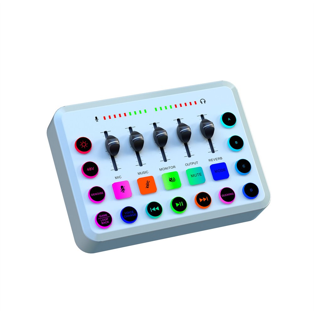Podcast Equipment Bundle Audio Mixer Sound Board Console Desk System Interface with 48V Phantom Power DJ Mixer with Microphone
