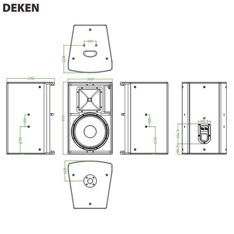 DEKEN CLUB XR12A Professional Audio Sound Equipment 12" High Output Bass Unit 350W 2-Way Full-Rang Speaker for Stage Performance