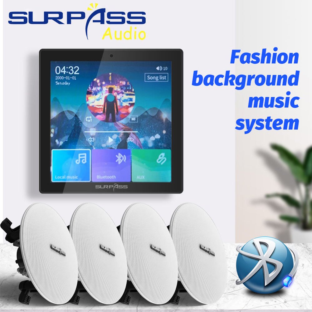 4425B Background Music System Set of HIFI 4CH Stereo Amplifier In Ceiling Speaker for Home Theatre System