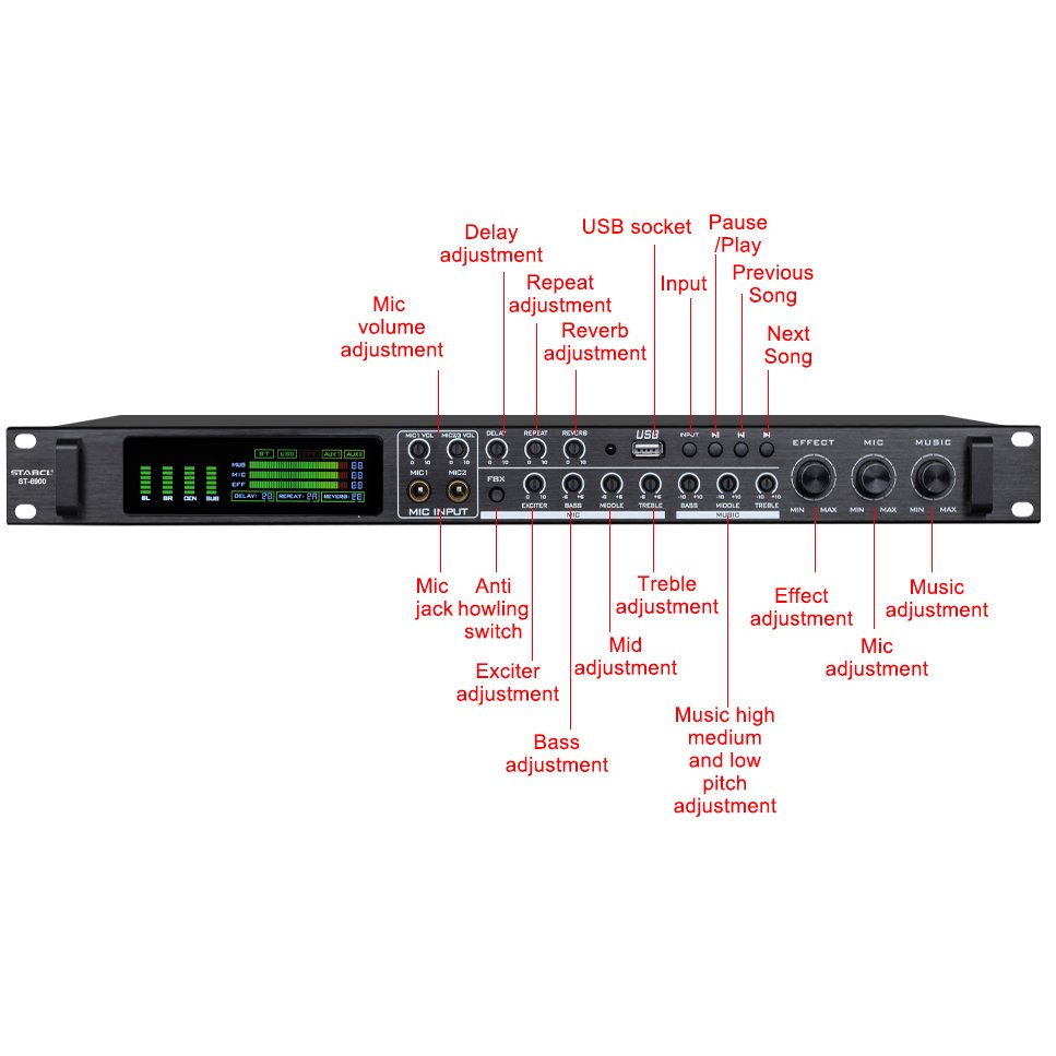ST-6900 DSP digital audio processor for professional stage sound equipment