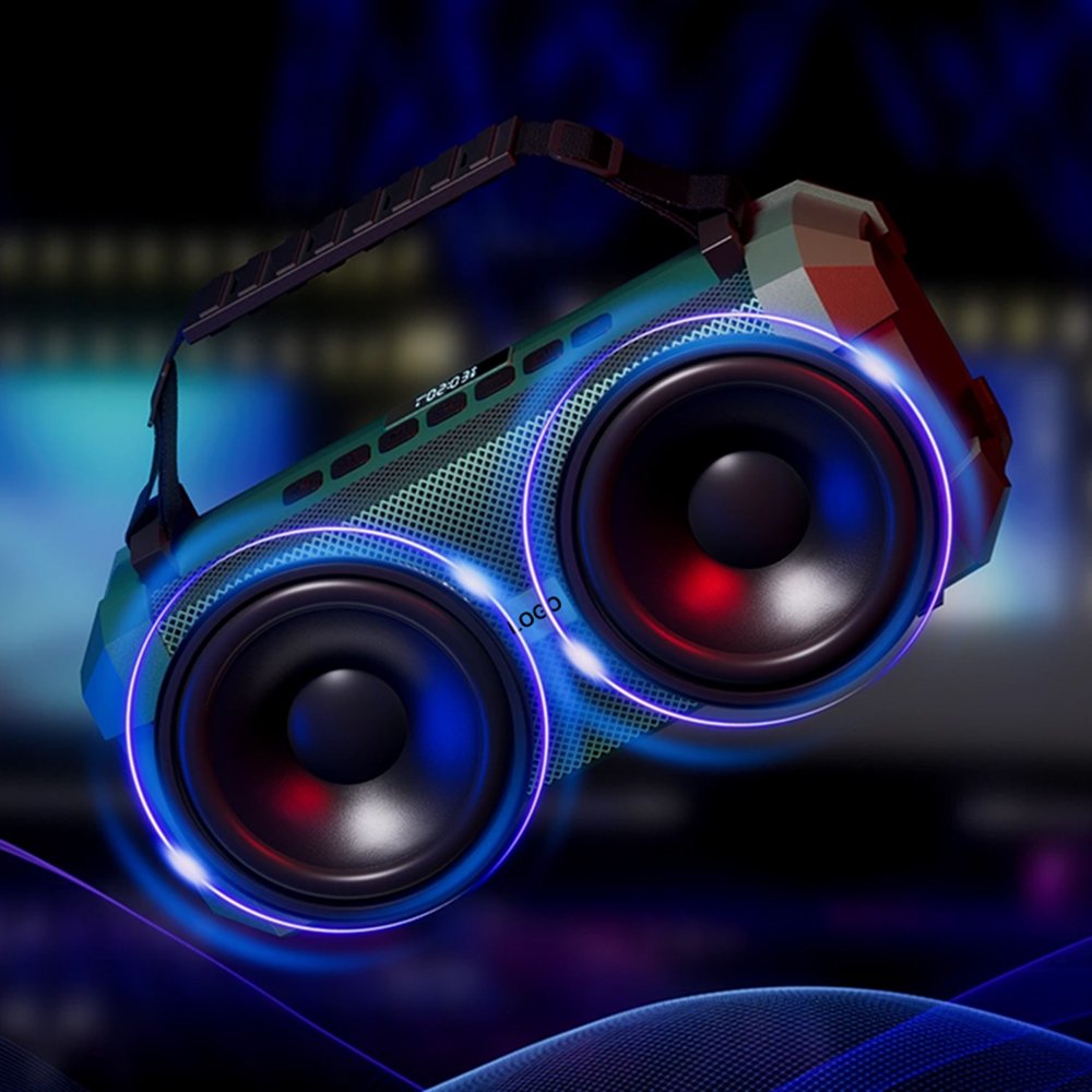 NEW 2023 X1 Portable & Durable Bluetooth 5.0 Speaker 40W DJ 12 Inch RGB LED light Subwoofer Karaoke Party Box for Outdoor/Party