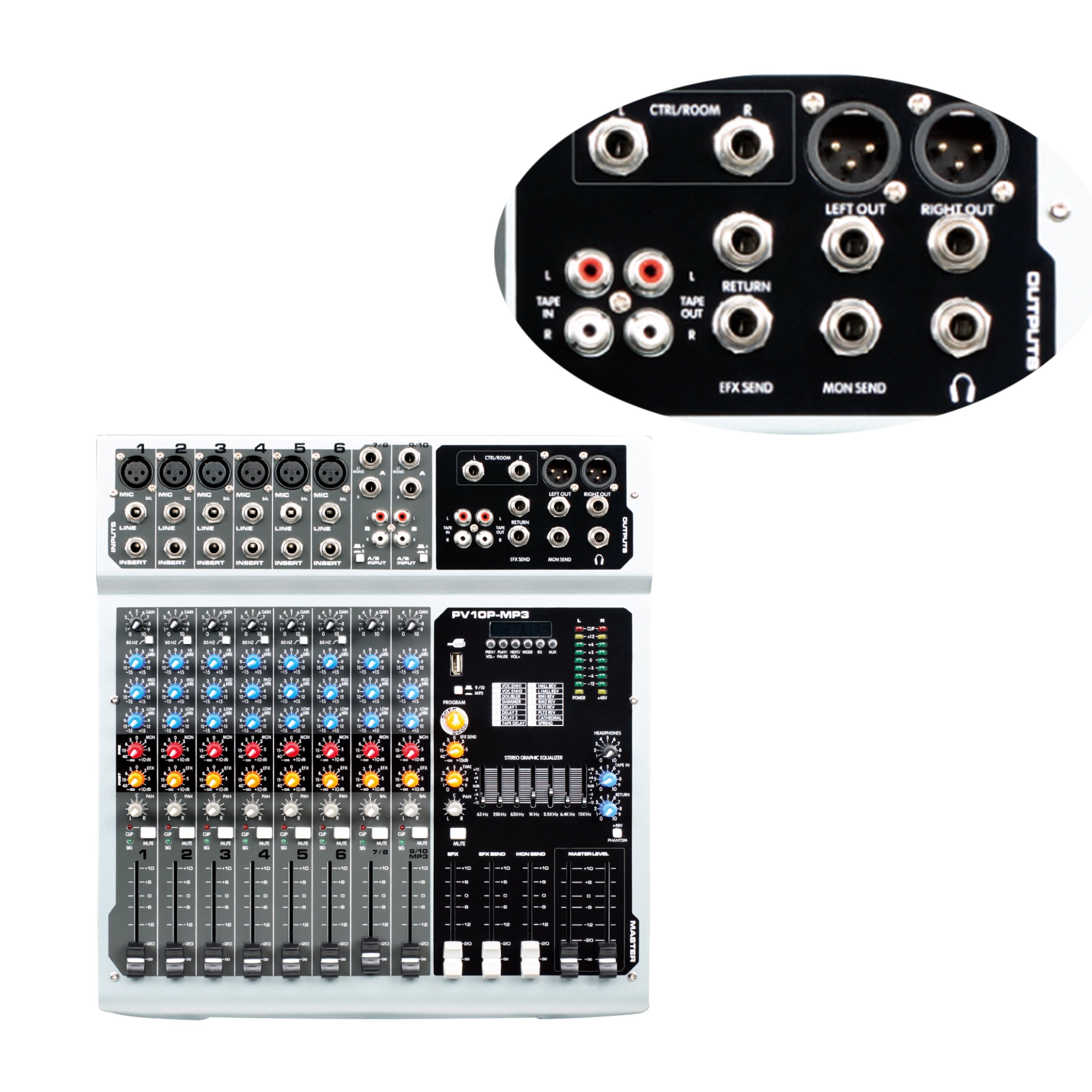 professional audio pa and sound system 8 channel Mixer for public address system