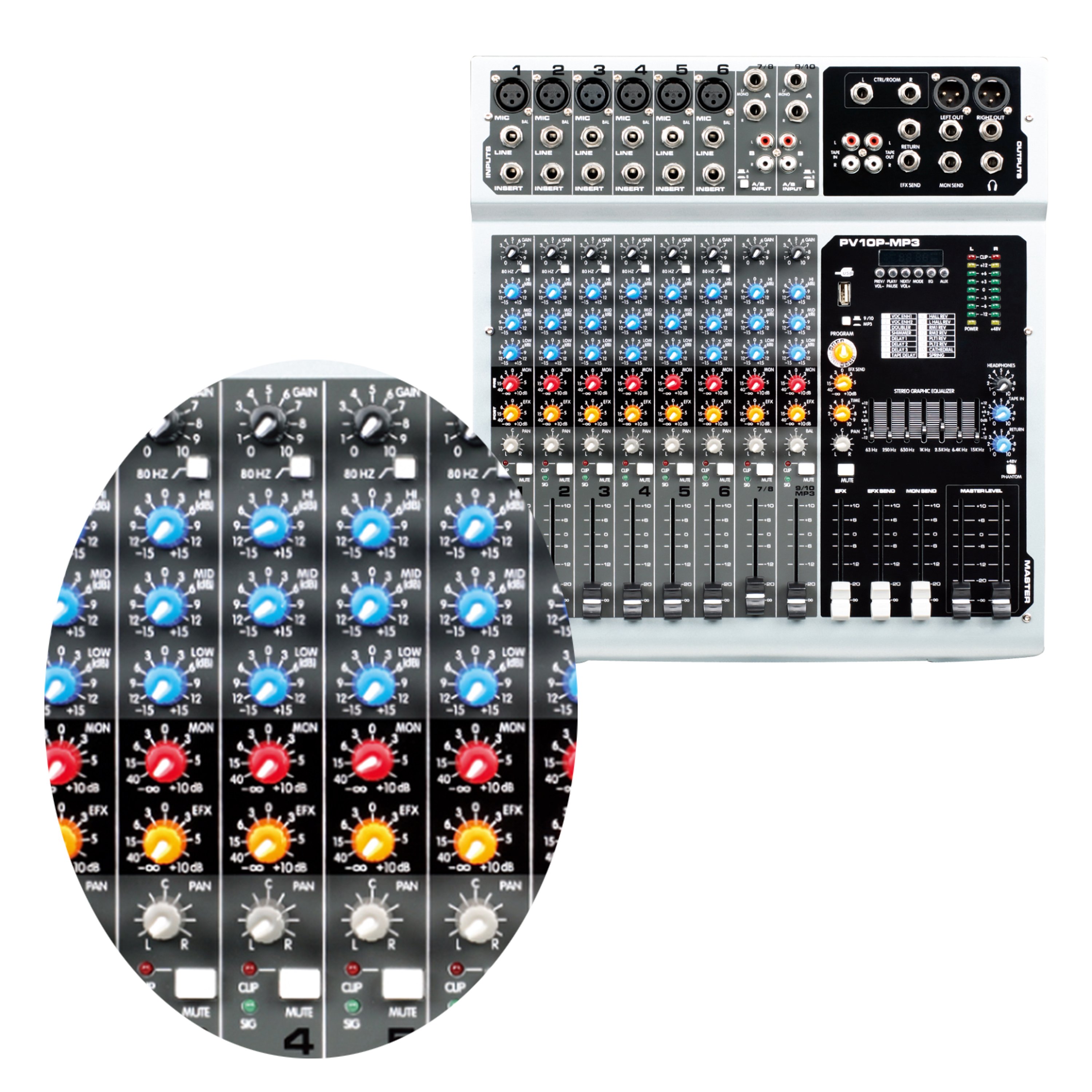 professional audio pa and sound system 8 channel Mixer for public address system