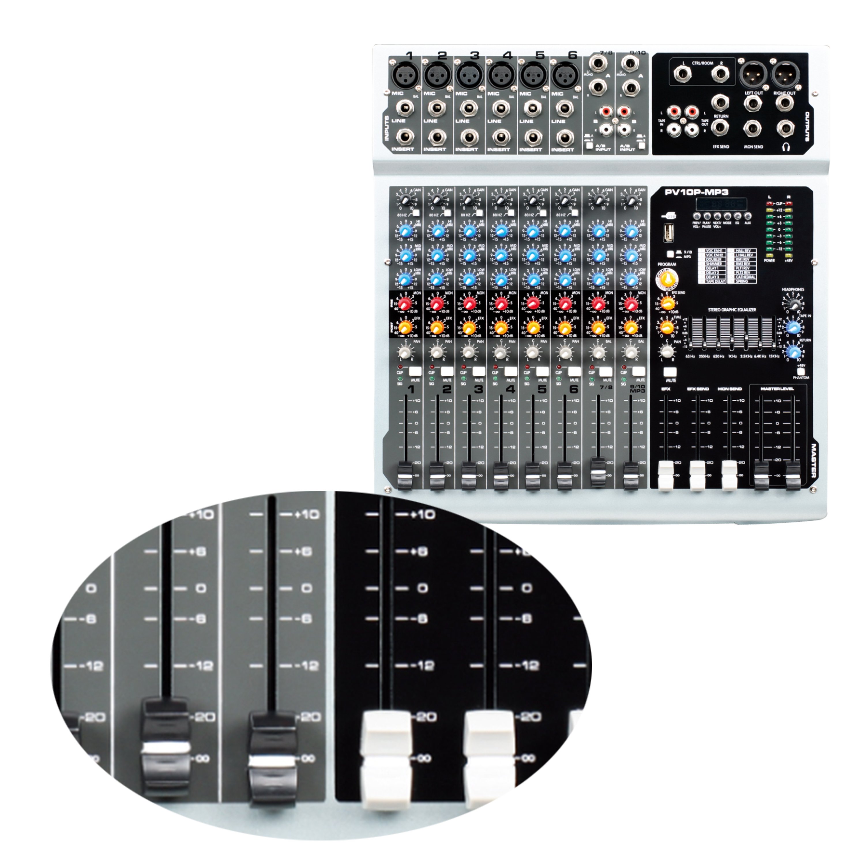 professional audio pa and sound system 8 channel Mixer for public address system