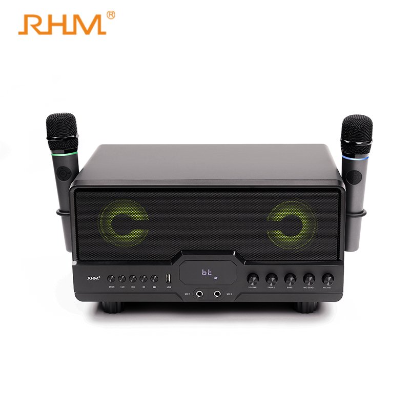 Portable Home Karaoke BT Speaker with Subwoofer AC Powered Plastic Microphone Amplifier Wireless Audio for KTV Singing