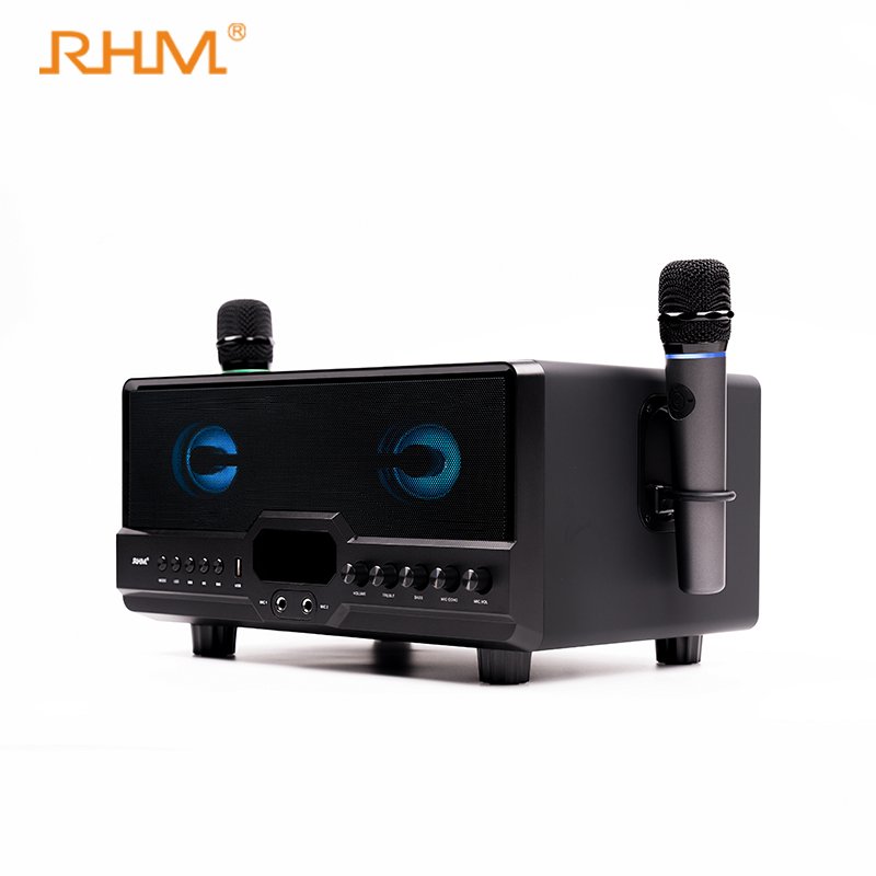 Portable Home Karaoke BT Speaker with Subwoofer AC Powered Plastic Microphone Amplifier Wireless Audio for KTV Singing