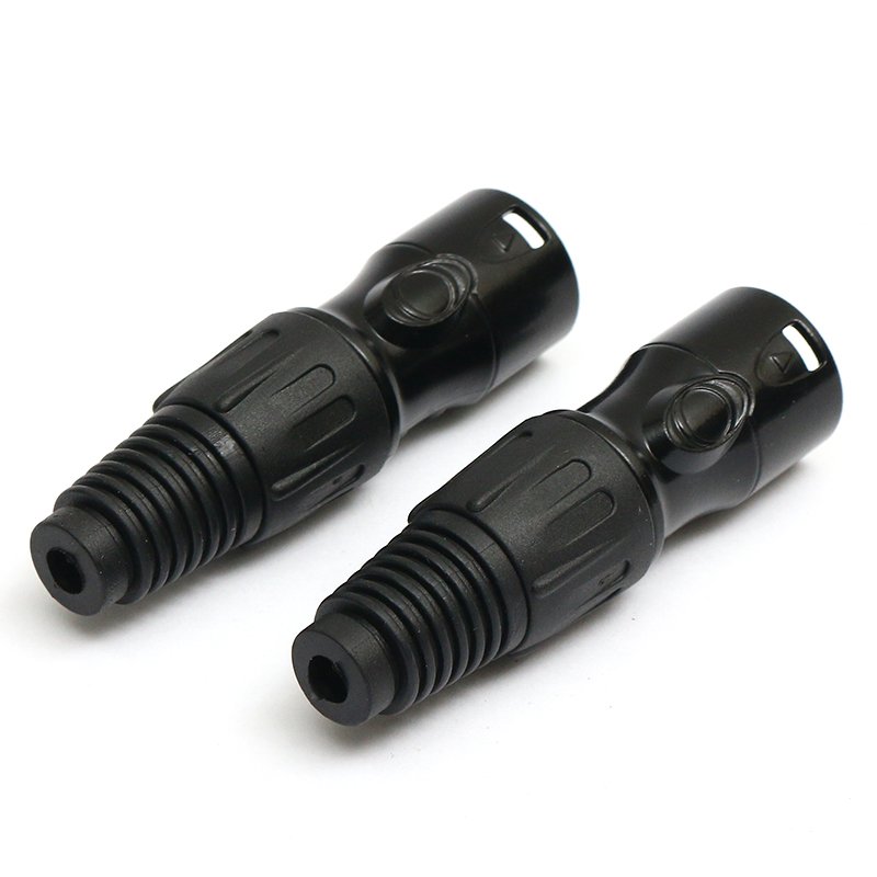 Free Sample OEM Audio equipment connector accessories copper joint plug Black Cannon plug male microphone converter plug lot